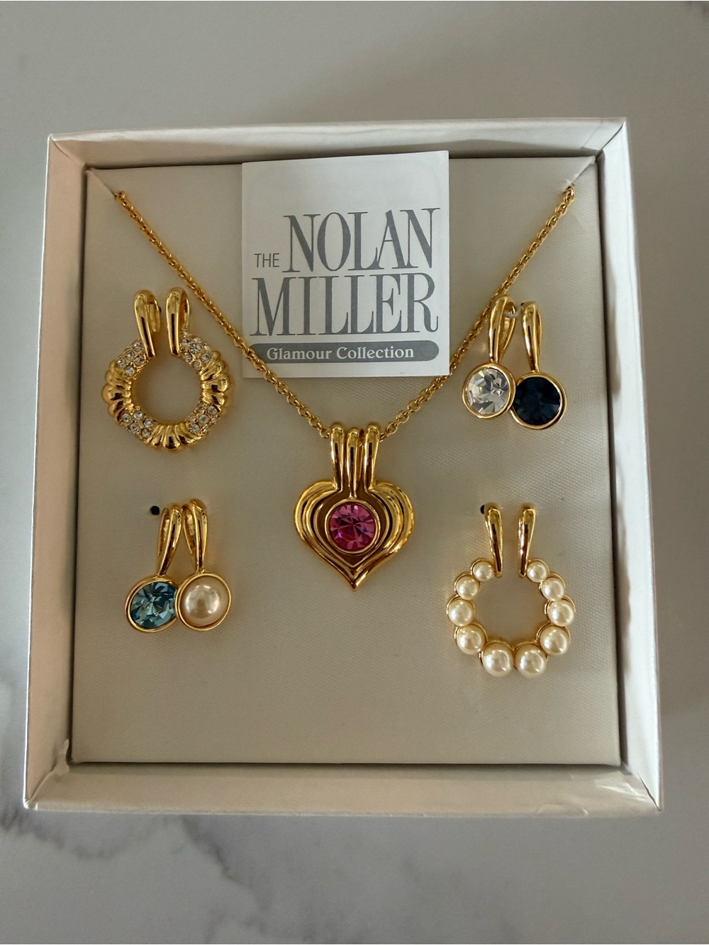Vintage Nolan Miller Glamour Collection Interchangeable Pendant necklace